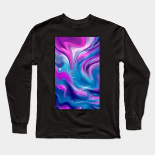 Cool blue abstract pattern Long Sleeve T-Shirt